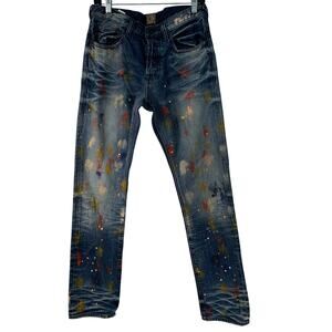 PRPS Men's Demon Button Fly Paint Splattered Jeans Size 32